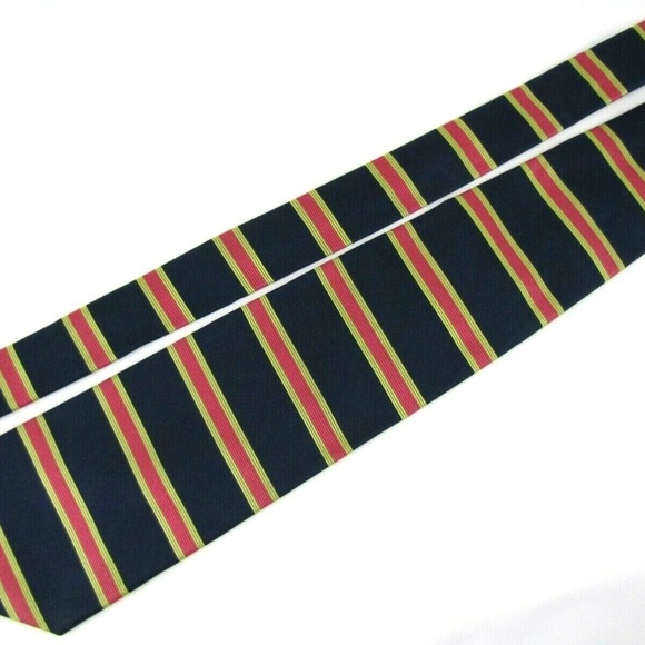 BROOKS BROTHERS Tie Green Pink Horizontal Stripe - Picture 3 of 8